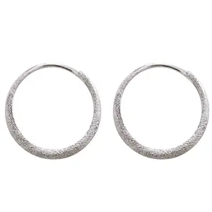 Sparkling Sand-Finish Hoop Earrings | Chic & Radiant Fashion Hoops