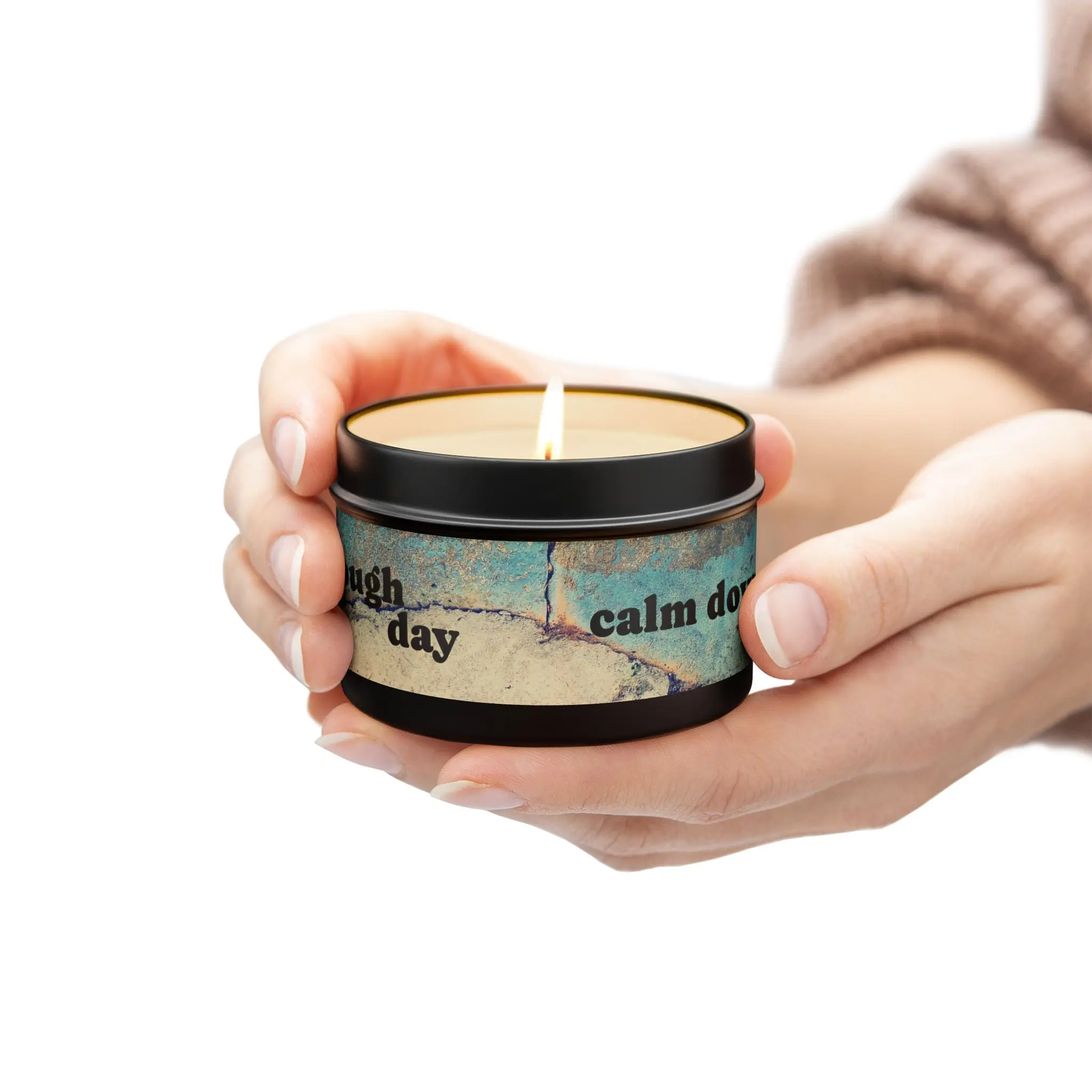 Rough Day Calm Down Scented Tin Candle - Hand-Poured Coconut-Soy Wax for Stress Relief & Mindful Self-Care Rituals