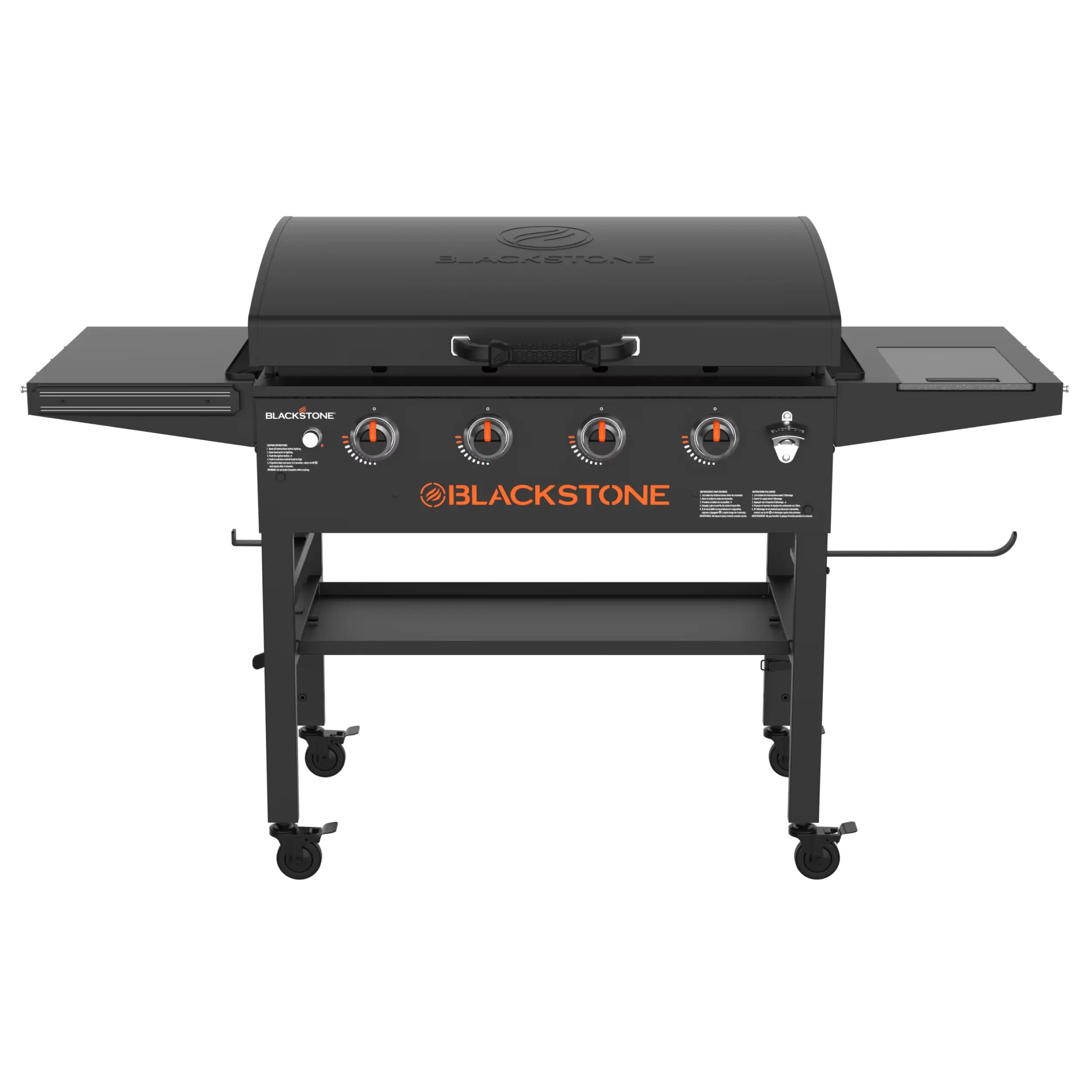 Original Outdoor Griddle, 36 Inch 4-Burner Flat Top Grill with Hood, Black
