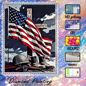 DIY 5D velvet cloth diamond painting kit, AB diamonds, fairy dust diamonds, crystal diamonds, national flags, crosses, military boots diamond embroidery, special craft diamond art kit, wall decoration, gift for family, loved ones, and friends.