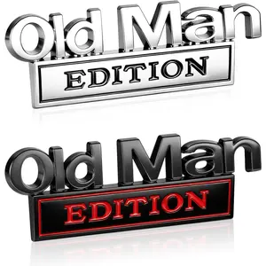 2Pack Old Man Edition Car Emblem - 3D Metal Badge for Car, Truck, SUV, Old Man Edition Automotive Decals, Zinc Alloy