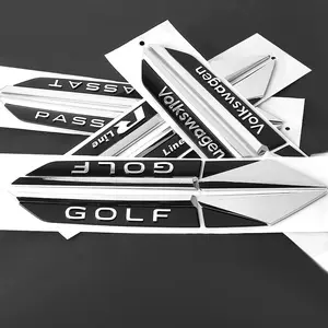 2Pcs Metal Car Fender Side Blade Emblem Sticker Auto Decorative Accessories