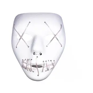 LED Light Up Purge Style Mask Green X Glow Halloween Costume Mask