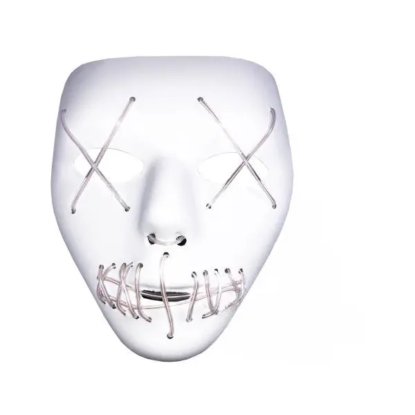 LED Purge White Airsoft Mask with Blue X