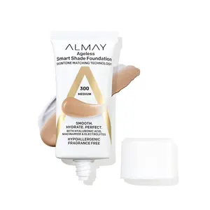 Almay Anti-Aging Foundation, Smart Shade Face Makeup with Hyaluronic Acid, Niacinamide, Vitamin C & E, Hypoallergenic-Fragrance Free
