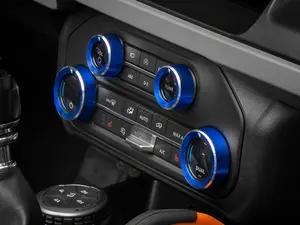RedRock Billet 4-Piece Console Switch Cover Set; Blue (21-25 Bronco)