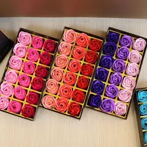 Artificial Rose Soap Flower Gift Box, 1 Box Colorful Romantic Rose Soap Flower Bouquet, Birthday Gift for Girlfriend, Wedding, Party, Anniversary, Body Care, Soap Roses Bouquet