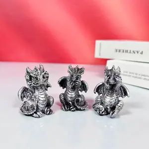 Cute Dragon Design Resin Ornament for Room Decor, 3 Counts Mini Dragon Statue, Creative Cute Cartoon Dragon Ornaments, Shiny Mini Baby Dragon Statue, Resin Home Decor, Boyfriend Gifts, Cute Collectible Figurines, Decorative Sculptures