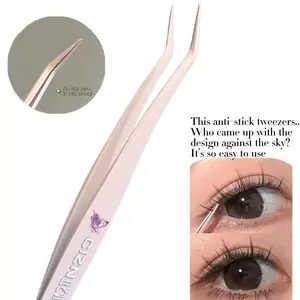 Professional Eyelash Tweezers for Beginners, Stainless Steel Non-Slip Precision Tweezer, for Individual Lashes, Stage Makeup Essential, Beauty Tweezer Lightweight Brush Individual Lashes Applicato！
