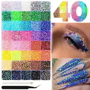 32000Pcs Resin Jelly Rhinestones For Bedazzling, 3mm Flatback Gems For Diamond Art,Nail Art Crafting Book Makeup,Clothing Shoes