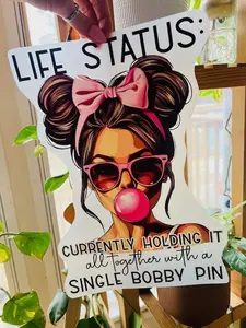 Life status bubble gum girl DTF film t shirt transfer