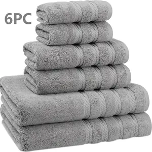 3pcs/6pcs 100% Cotton Towel Set Suitable for Home, Travel & Gym - Soft Highly Absorbent Bath, Hand & Washcloths with Solid Color Simple Design, Skin-Friendly Multipack for &, Bundle for Spa, Daily Use