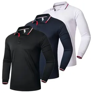 3/5 Pack Men's Long Sleeve Polo Shirts Causal Moisture Wicking Outdoor Polo T Shirts For Men Plain Breathable Soft Sportswear Menswear Back to School Mens Clothing