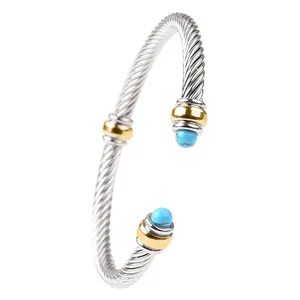 Fashion cable bangle stainless steel