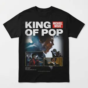 Michael Jackson King of Pop Movie T-Shirt, Distressed Concert Design, Unisex Fan Apparel Graphic Tee Heavy Cotton Tee Shirt, 100% Heavy Cotton Shirt