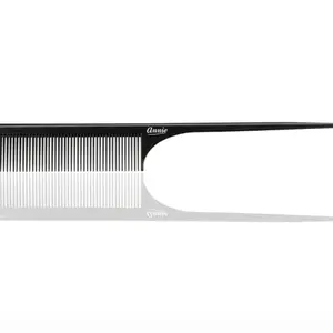 ANNIE Rat Tail Section Comb - Versatile Tool for Braiding and Styling - Ideal for Secure Sectioning - Black