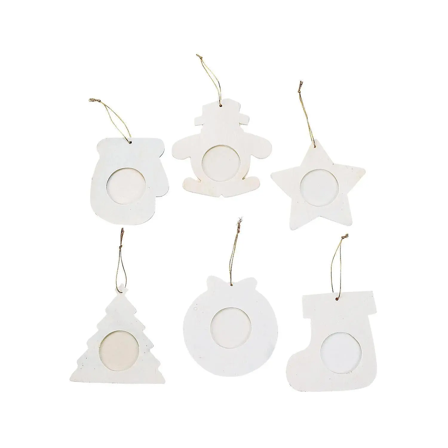 DIY Unfinished Wood Picture Frame Christmas Ornaments - Makes 12