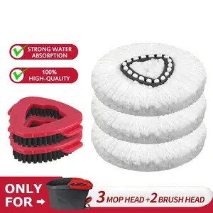 Mothersday Premium Microfiber Spin Mop Head with Scrub Brush Deep Cleaning Kit, 2-in-1 Design Removes Stubborn Stains, Replacement Set for O-Cedar EasyWring Spin Mop System