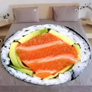 Sushi Pattern Blanket, 1 Count Soft Comfortable Throw Blanket, Warm and Skin-friendly Blanket for Home