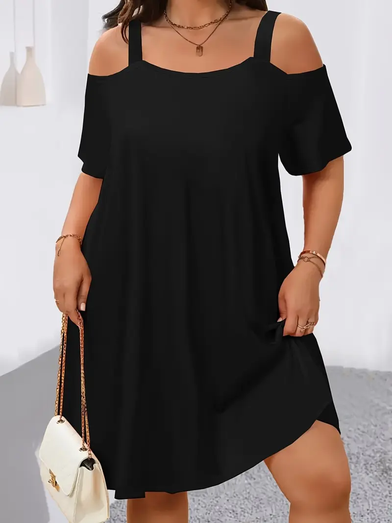 knee length dresses for ladies Cold Shoulder Dress / Poncho Dress / LoveShuShi – Love ShuShi main image 0