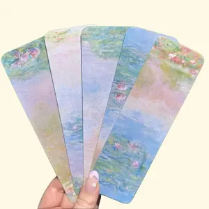Monet Fine Art Monet Ocean & Water Lily Double Sided Matte Bookmark 7" x 2.2" High Quality Laminated Durable Gift for Reader Book Lover