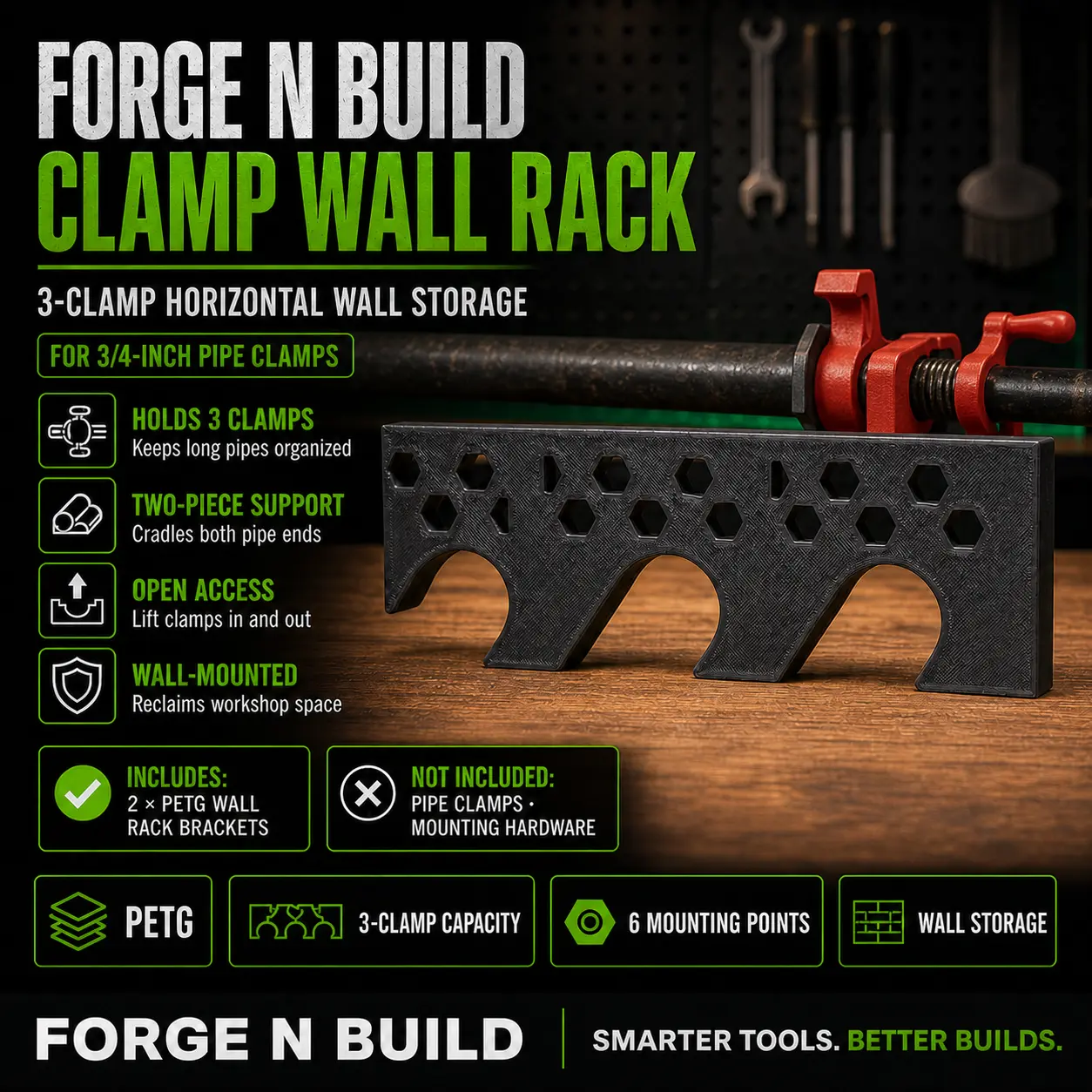 Forge N Build Clamp Wall Rack