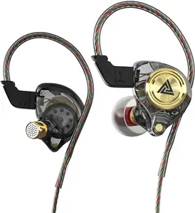 Wired Gaming Earbuds, Ak3file in Ear Monitors, Deep Bass Sound Wired Earbuds, HiFi in Ear Headphones with 1DD 10mm Dynamic Driver, IEM for Music Gaming Video Calling (Black)