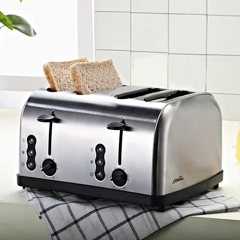 Stainless Steel Modern Compact Multi-Use Toaster - Easy Clean Household Kitchen Appliance for Quick Homemade Toast & Light Meals