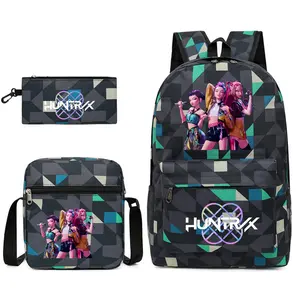 2026 new kpop witch hunting group printed schoolbag backpack single shoulder pencil bag three-piece set daypack chest bag waist  pack