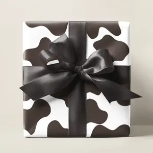 Black Cowhide Wrapping Paper, Western Cow Gift Wrap