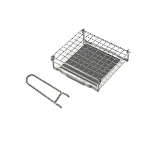 Campingmoon Camping Toaster For Gas Stove Top Fire Grill Grid 304 Stainless Steel Bread Toasters Cooking With Anti Scalding Mesh Medium Size Us-1615