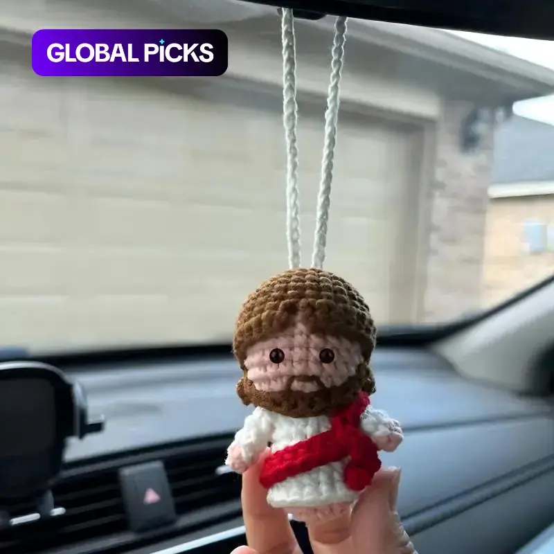 Handmade Jesus Car Mirror Hanging Ornament, Unique Auto Accessory, Perfect Gift for Birthdays & Holidays, Personalize Your Vehicle Decor, Car Decorations