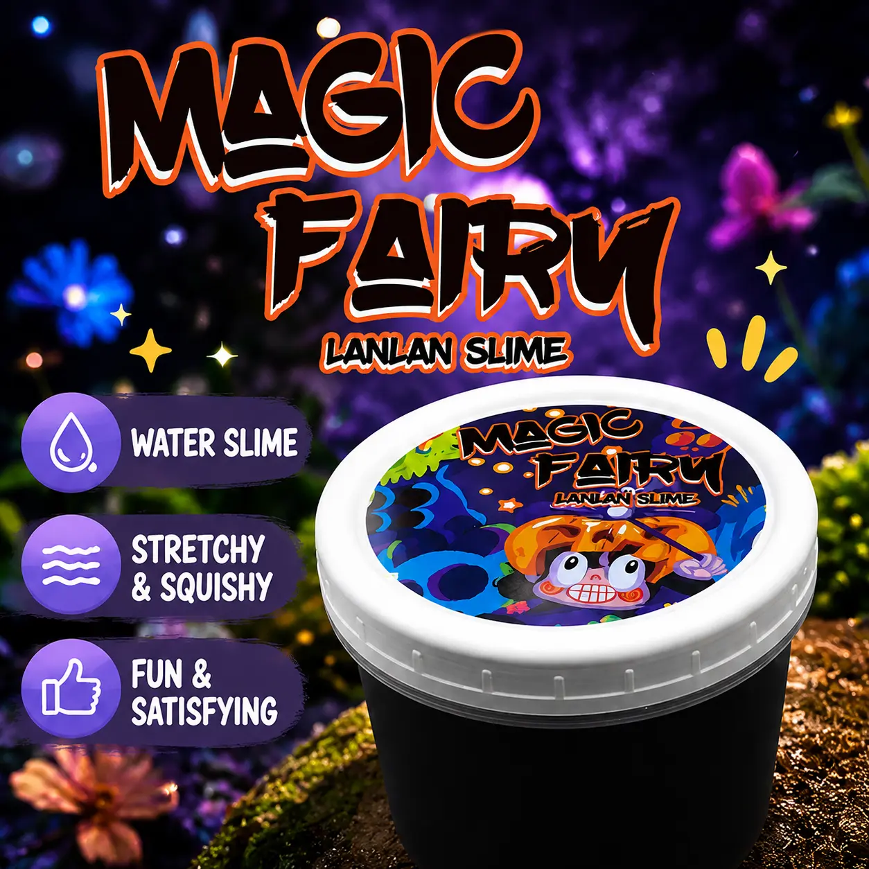 Water Slime - Magic Fairy, Fascia-like Texture,600ml Large Sizes| Premium Scent | Crystal Clear | Water Texture | Bubble Popping | Whimsical Stress-Relief Toy |ASMR, Stress Relief, Fidget Toy, Best-Selling