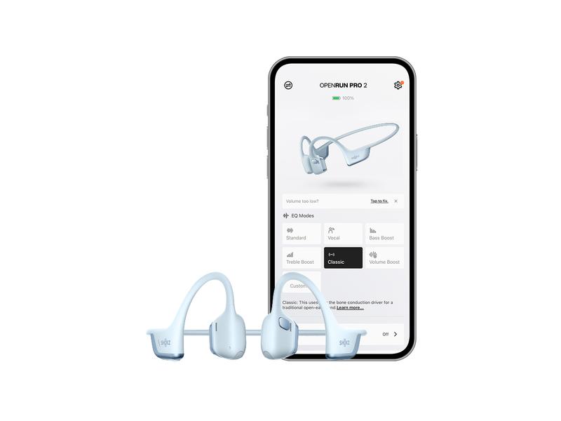 SHOKZ OpenRun Pro 2 - Open-Ear, Bone Conduction Sport Headphones - Sweat Resistant, Workout Headphones with Deep Bass and Smart Mic