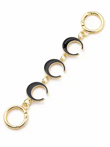 Detachable Gold Crescent Bag Extender Chain, Spring Ring Design, Easy Installation, for Handbags, Crossbody Bags, Shoulder Bags