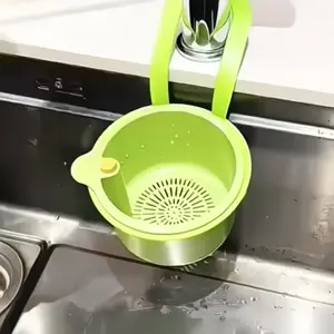 Press-Type Sink Drain Basket, Kitchen Sink Strainer, Multifunctional Kitchen Organizer, Sponge & Soap Drain Rack for Kitchen & Bathroom
