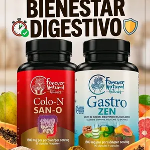 Forever Natural Botanics Colo-N San-O & Gastro Zen 1500mg 90 Capsules for Digestive Wellness Dietary Supplement