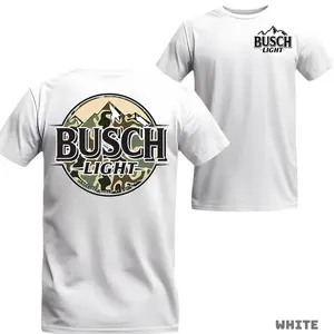 Features Bold BL Logo With Mountain Graphic And Camo Pattern Circle Design, Busch Mountain Camo T Shirt, Unisex Outdoor Lifestyle Tee Casual Tee For Men & Women, Unisex Casual Graphic T-Shirts