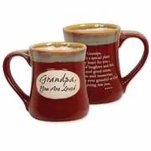 Abbey Press 16oz Ceramic Reusable Washable Cup - Grandpa-Themed, Pottery Style, Microwave-Safe Drinkware with Inscribed Print, Gift-Ready Mug
