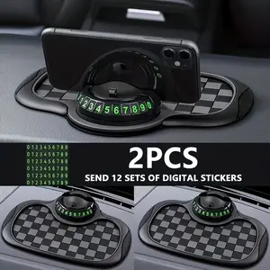 Multifunctional Non-Slip Car Dashboard Mat — Features a Rotating Phone Holder, Large-Capacity Storage for Glasses and Keys, Heat-Resistant Silicone, and Grid Design — Compatible with All Vehicles — Car Phone Mount & Modern Dashboard Accessory