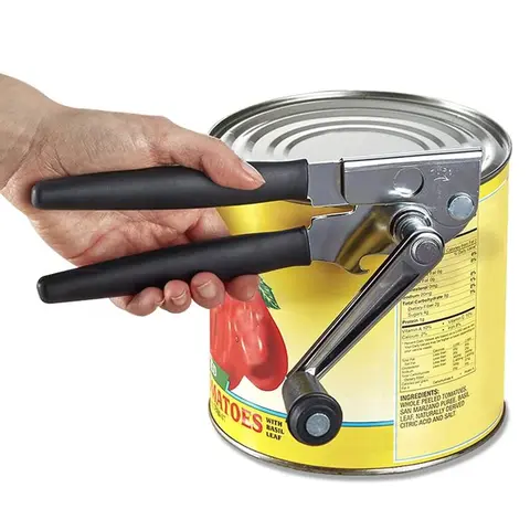 Crank Can Openers Manual,Heavy Duty Commercial Can Opener with Rubber-coated Long Handles