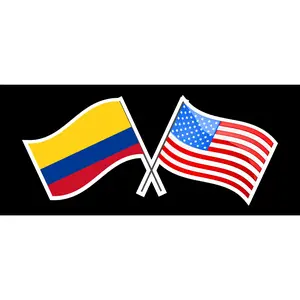 Colombian USA Unity Flags Decal Car Window Laptop Vinyl Sticker Latina Brown