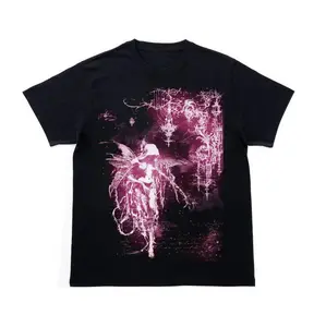 Fairy Grunge T-Shirt, Gothic Pink Ethereal Fairy Graphic Shirt, Y2K Aesthetic Alt Fashion Streetwear Tee, Crew Neck, Short Sleeve, Cotton, Gift for Aesthetic Him Her, Men And Womenswear Top