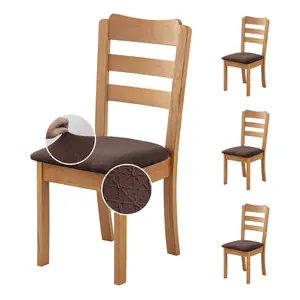 4pc/6pc Dining Chair Cover With High Elasticity, Star Jacquard Fabric Chair Seat Cover For Replacing Protective Covers , Suitable For Pets Children,A Light Luxury Home Decor