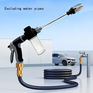 High-Pressure Garden Water Gun Nozzle, Long Handle Spray Head, Kitchen Toilet Yard Cleaning Tool, Lawn Irrigation Sprinkler, Home Gardening Essential, Water Hose Nozzle