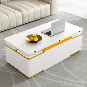 Bellemave VIBE HAUS Lift-Top Coffee Table, Modern Living Room Center Table with Foldable Adjustable Multi-Functional Top and Storage Stools