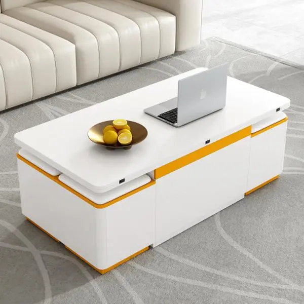 Bellemave VIBE HAUS Lift-Top Coffee Table, Modern Living Room Center Table with Foldable Adjustable Multi-Functional Top and Storage Stools