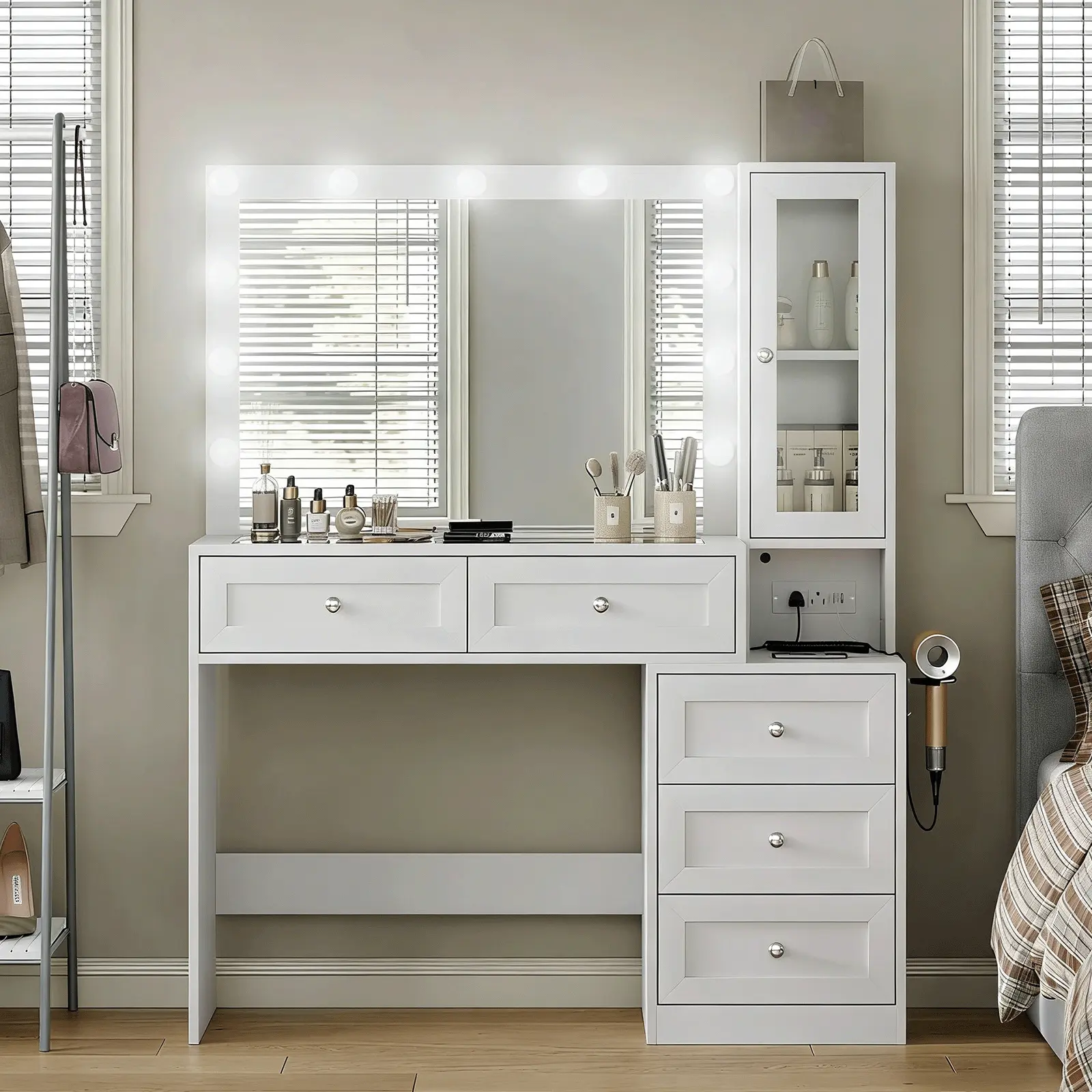 White with Desktop Glass