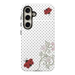 Polka Dot Ladybug Phone Case , Shockproof Rugged Cover Dual Layer Soft TPU Hard Bumper Shell for Samsung S26 S25 S24 S23 S22 S21 NOTE20 Ultra A71 A56 A36 Plus FE A06 A13 A14 A15 A16 A23 A25 A26 A34 A52 A53 A54 A55 Edge, Cute Y2K Art Style, Kawaii Floral