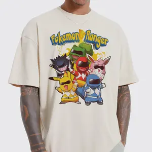 P0kemon collab P0wer Ranger Shirt, P0kemon team T-shirt, Pikachu Charmander Squirtle Bulbasaur Curlypuff Charmander Gengar P0kemon Shirt, P0kemon Character Shirt, Legend Anime Sweatshirt, Anime Lover Shirt,  Legend Vintage T-shirt